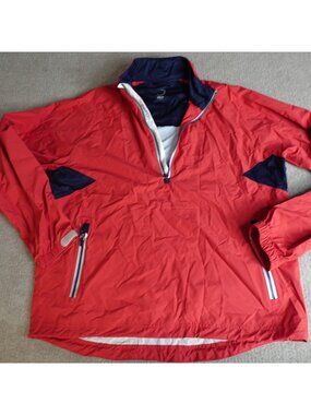 Zero Restriction Mens Jacket Large Red 1/4 Zip Tour Series Waterproof